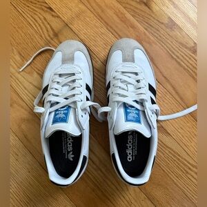 Adidas White and Black Classic sambas